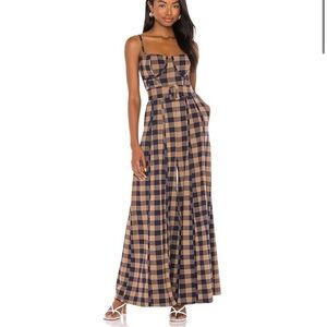 Free People Hold Me Tight
Jumpsuit Indigo Combo Gingham
Belted Wide Leg